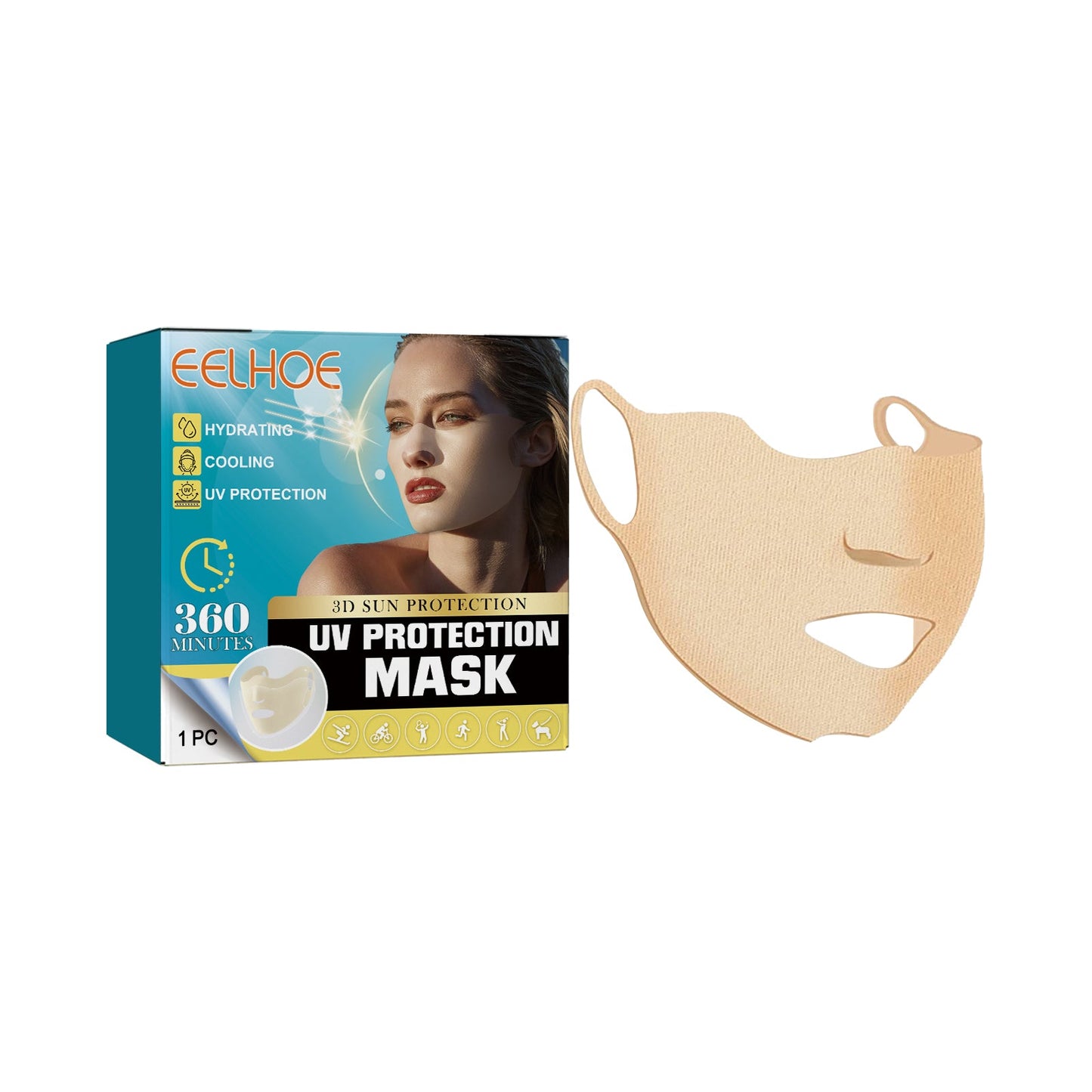 Uv Protective Mask Protective Mask For Summer Outdoor Repair Facial Skin Hydrating Protection - Korvel
