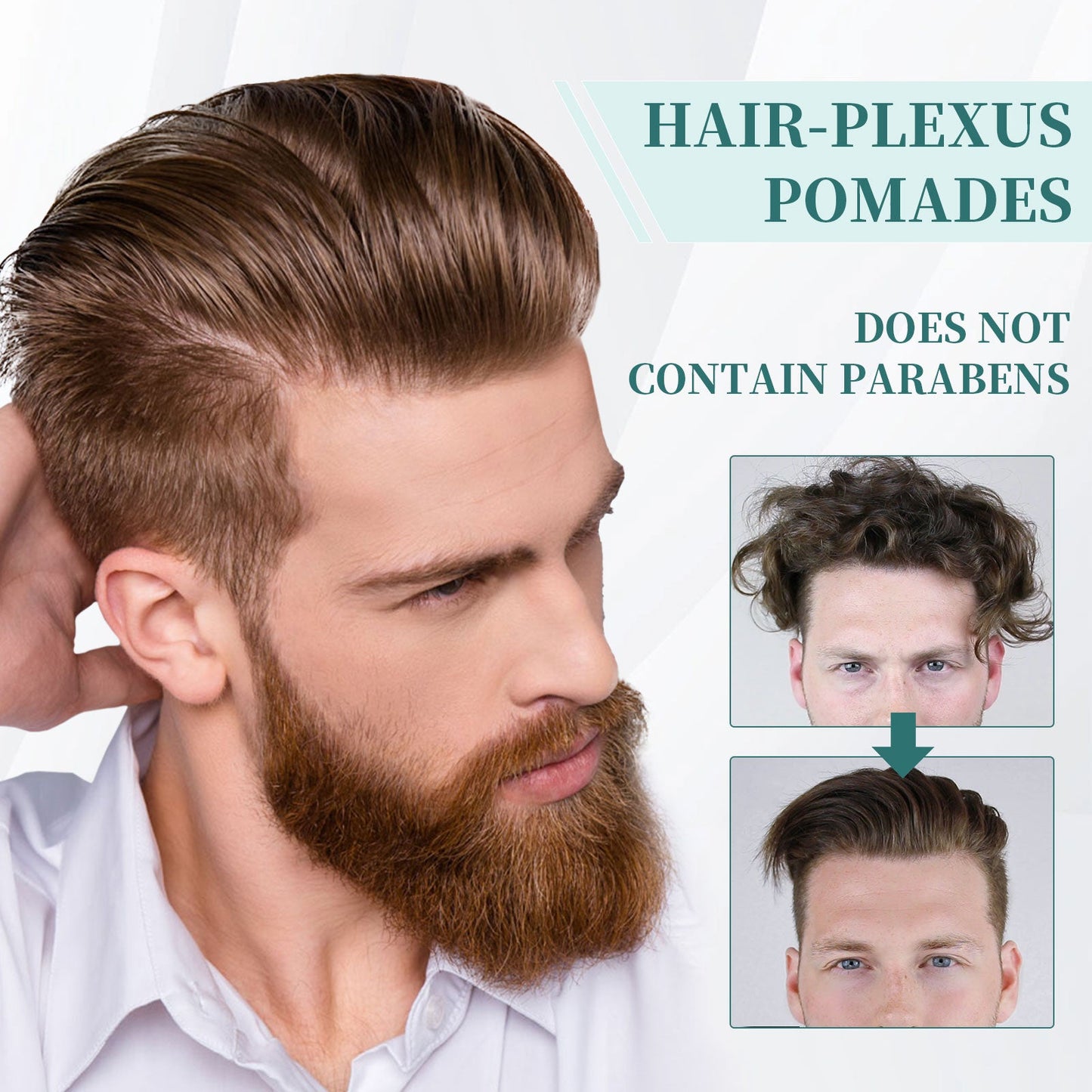 Hair-Plexus Pomades, Anti-Frizz Hair Care Moisturizing Shine Styling Gel Natural Volume - Korvel
