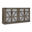 65-Inch Slate Gray Faux Rattan Sideboard with Barn Doors