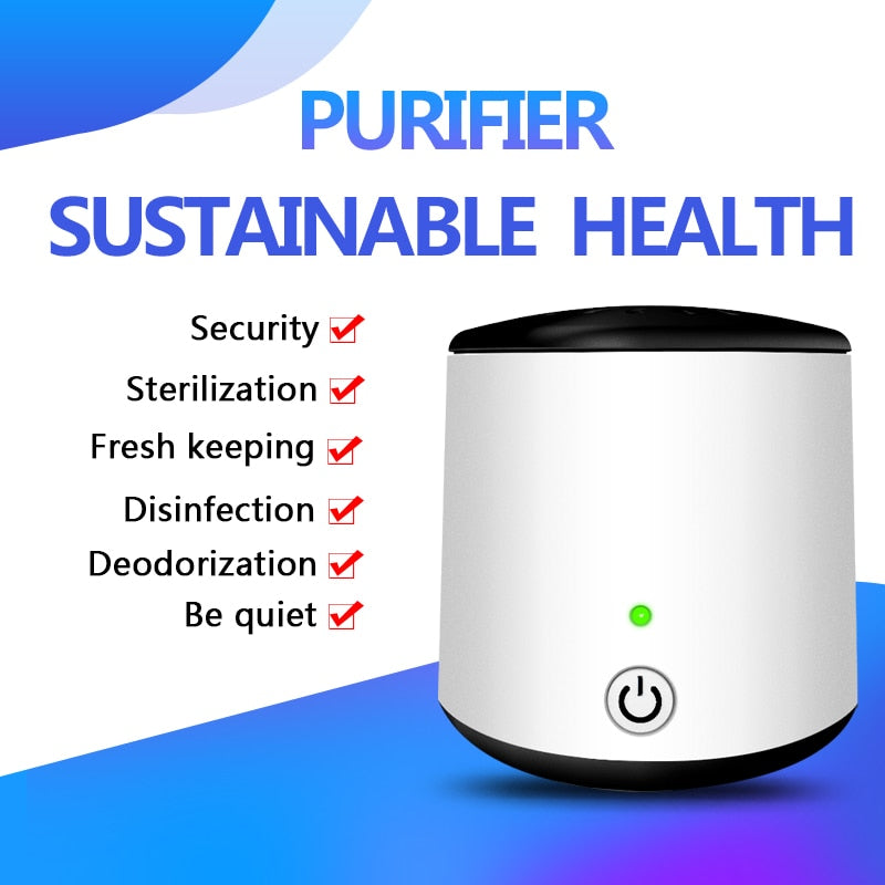 Mini Portable Ozone Generator Air Purifier Ionizer Cleaner Remover Odour Cigarette Smell Bacteria Fridge Car Cabinet - Korvel