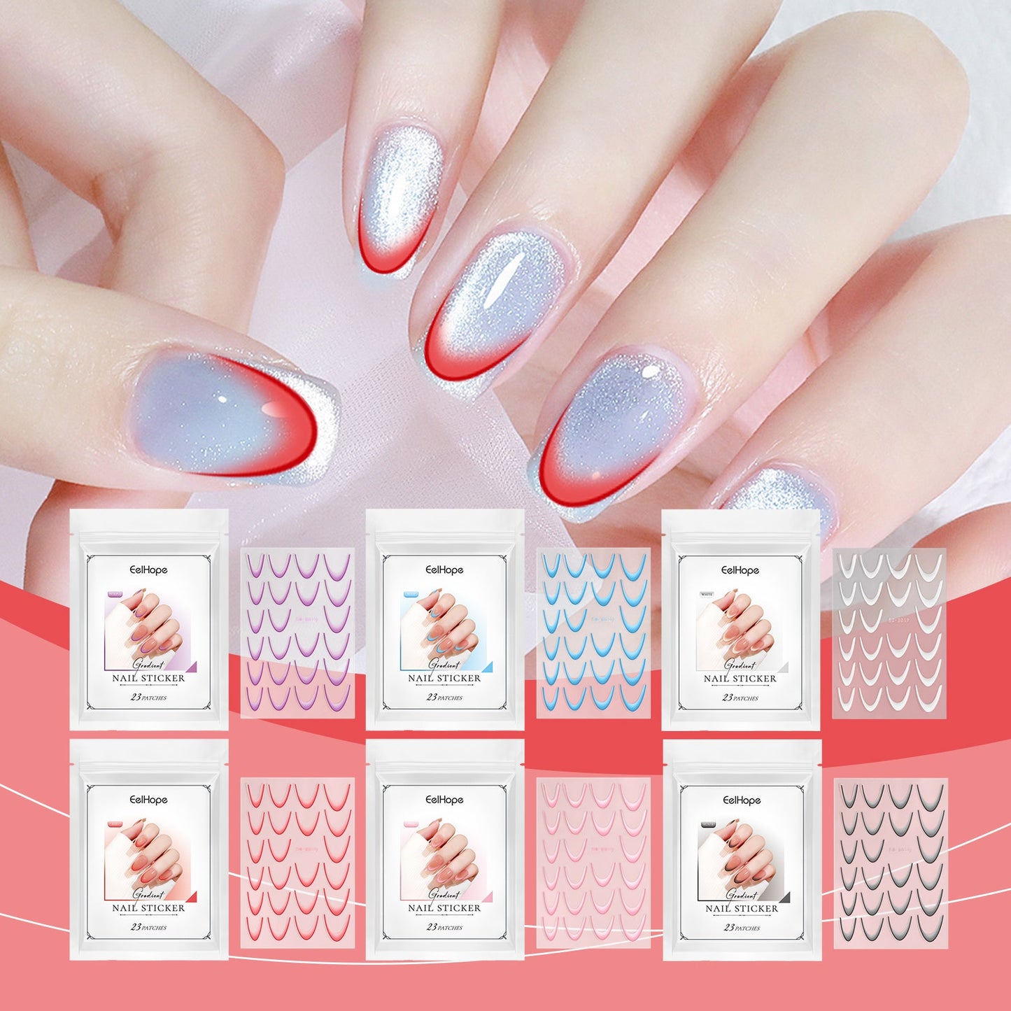 French Gradient Nail Sticker Gradient Nail Sticker Easy Nail Decor Personalized Nail Sticker - Korvel