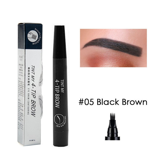 Eyebrow Tint 4 Tip Liquid Brow 5 Colors Pen Makeup Paint Eyebrow Liner Pen Cosmetics Waterproof Tool Microblade - Korvel