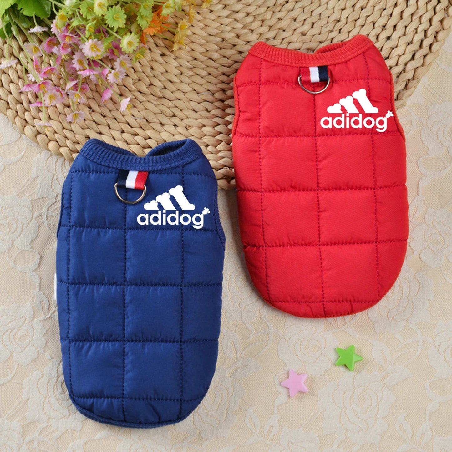 Pet clothing winter thickened dog clothes autumn and winter new cotton-padded jacket vest multi-color waterproof warm - Korvel