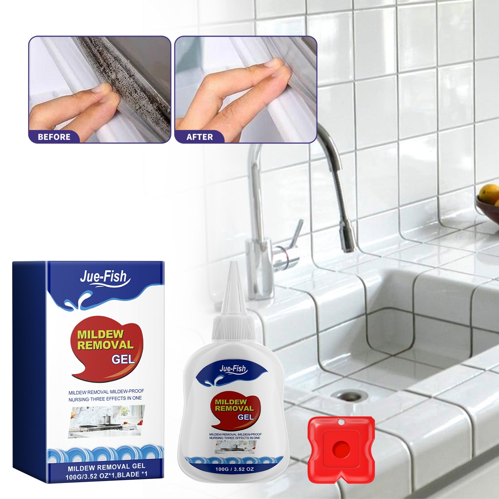 Mildew Removal Gel, Wall Tile Refrigerator Washing Machine Silicone Strip Window Gap Multi-Effect Anti-Mildew Agent - Korvel