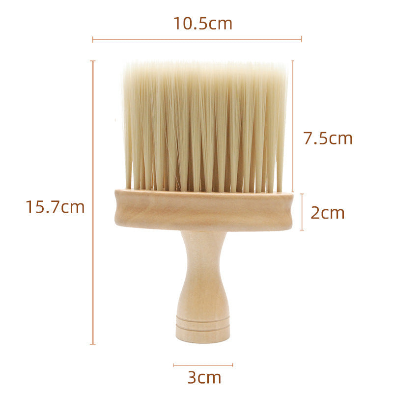 Broken Hair Sweeping Brush Bangs Brush Neck Sweeping Wooden Handle Large Imitation Mane Hairdressing Hairdressing Cleaning Brush - Korvel