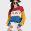 Contrast Dropped Shoulder Long Sleeve Sweater - Korvel