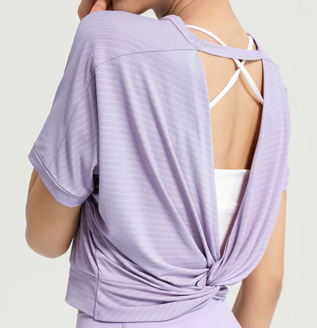 Blouse de sport à dos ouvert : débardeur respirant pour le gym et le yoga