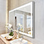 48x24 inch LED bathroom makeup mirror wall mounted adjustable light anti fog touch switch with memory intelligent large bathroom - Korvel