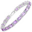 19.19 Carat Genuine Amethyst and Tanzanite Sterling Silver Bracelet