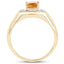 Anillo de Citrino y Topacio Blanco Baño de Oro de 14K