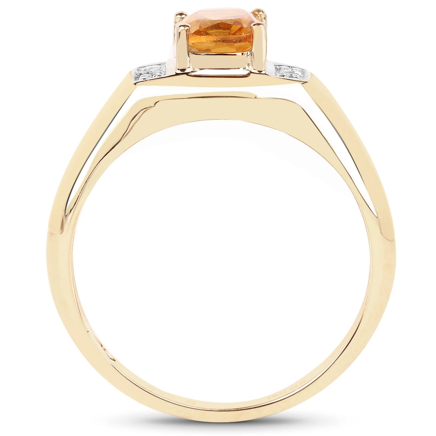 Anillo de Citrino y Topacio Blanco Baño de Oro de 14K