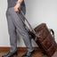 Premium Large Capacity Cowhide Trolley Travel Bag