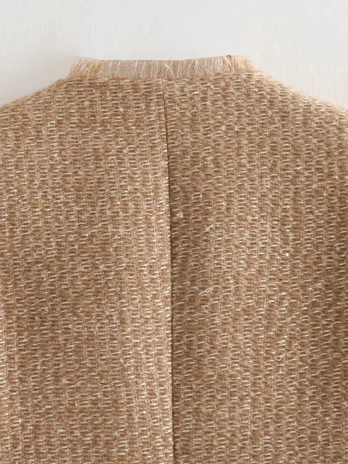 Women's Fashion Woolen Solid Color Casual Short Coat