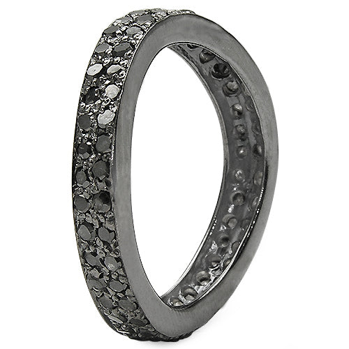 1.11 Carat Genuine Black Diamond Sterling Silver Engagement Ring