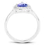 1.02 Carat Genuine Tanzanite and White Topaz Sterling Silver Ring