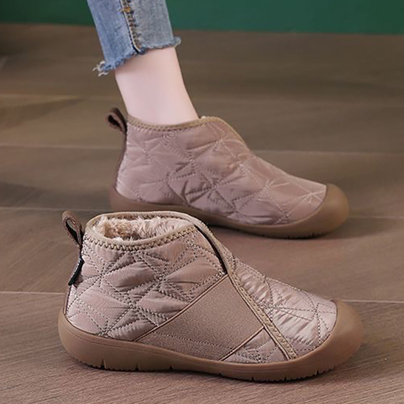 New Flat Snow Boots Winter Warm Non-slip Cotton Shoes Fashion Casual Waterproof Plush Ankle Boots - Korvel