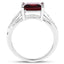 2.99 Carat Genuine Garnet and White Topaz Sterling Silver Ring