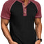 T-shirt Henley Raglan Color Block pour homme