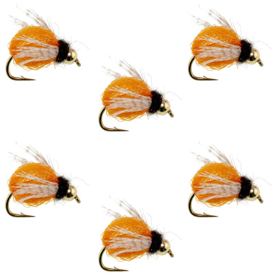 Bead Head LaFontaine Amber Deep Sparkle Caddis Pupa - Size 12 (6 Flies)