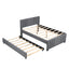 Full Upholstered Platform Bed with Trundle Grey - Korvel
