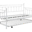 Light Grey Metal Double Bed with Trundle