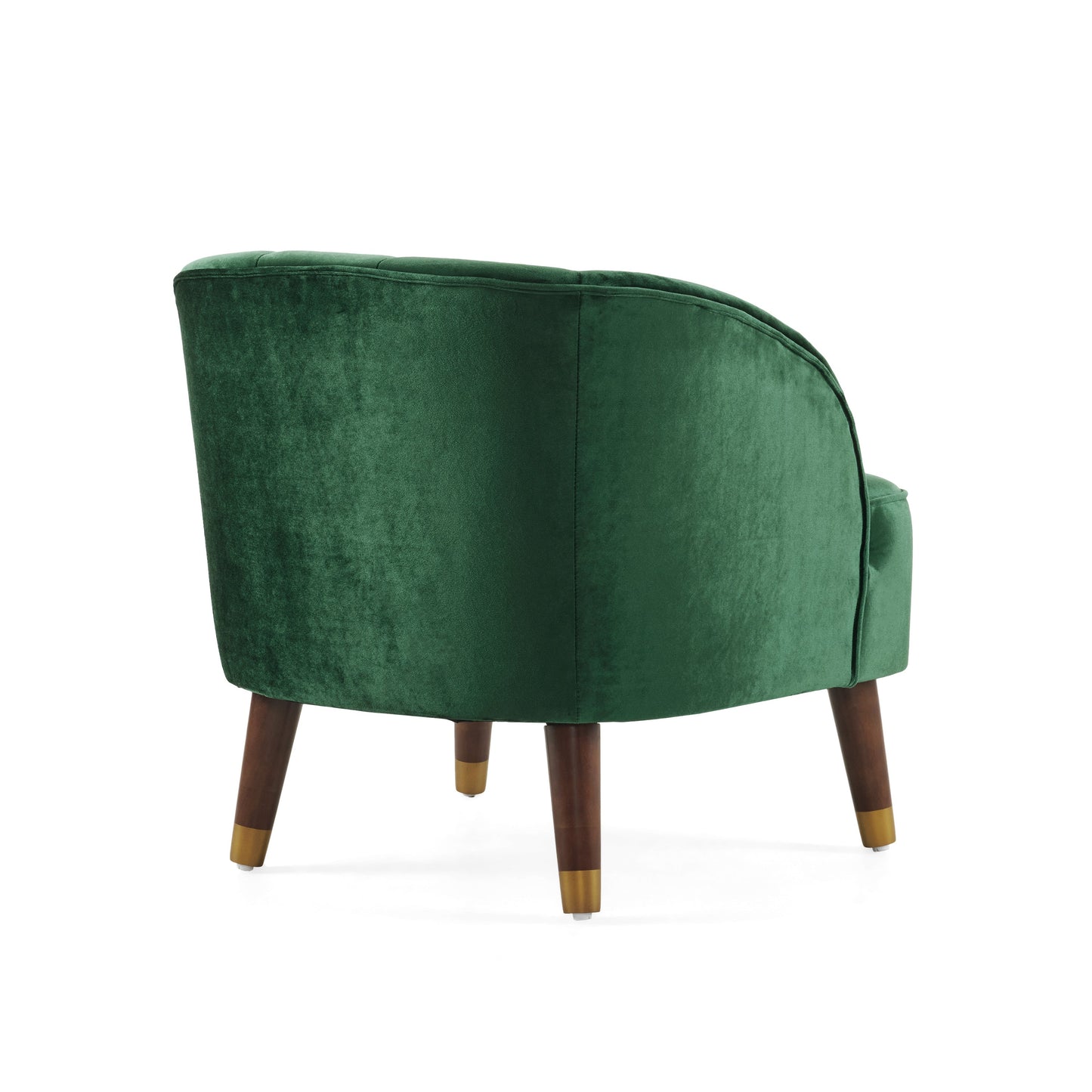 Sofá de acento barrel tapizado elegante con patas de madera