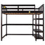 Full Size Loft Bed with Storage Shelves and Under-bed Desk  Espresso - Korvel