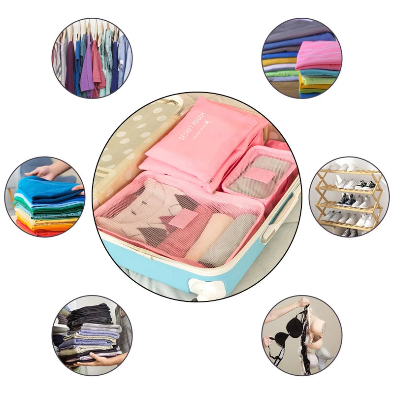 6-Piece Waterproof Travel Storage Bag Set