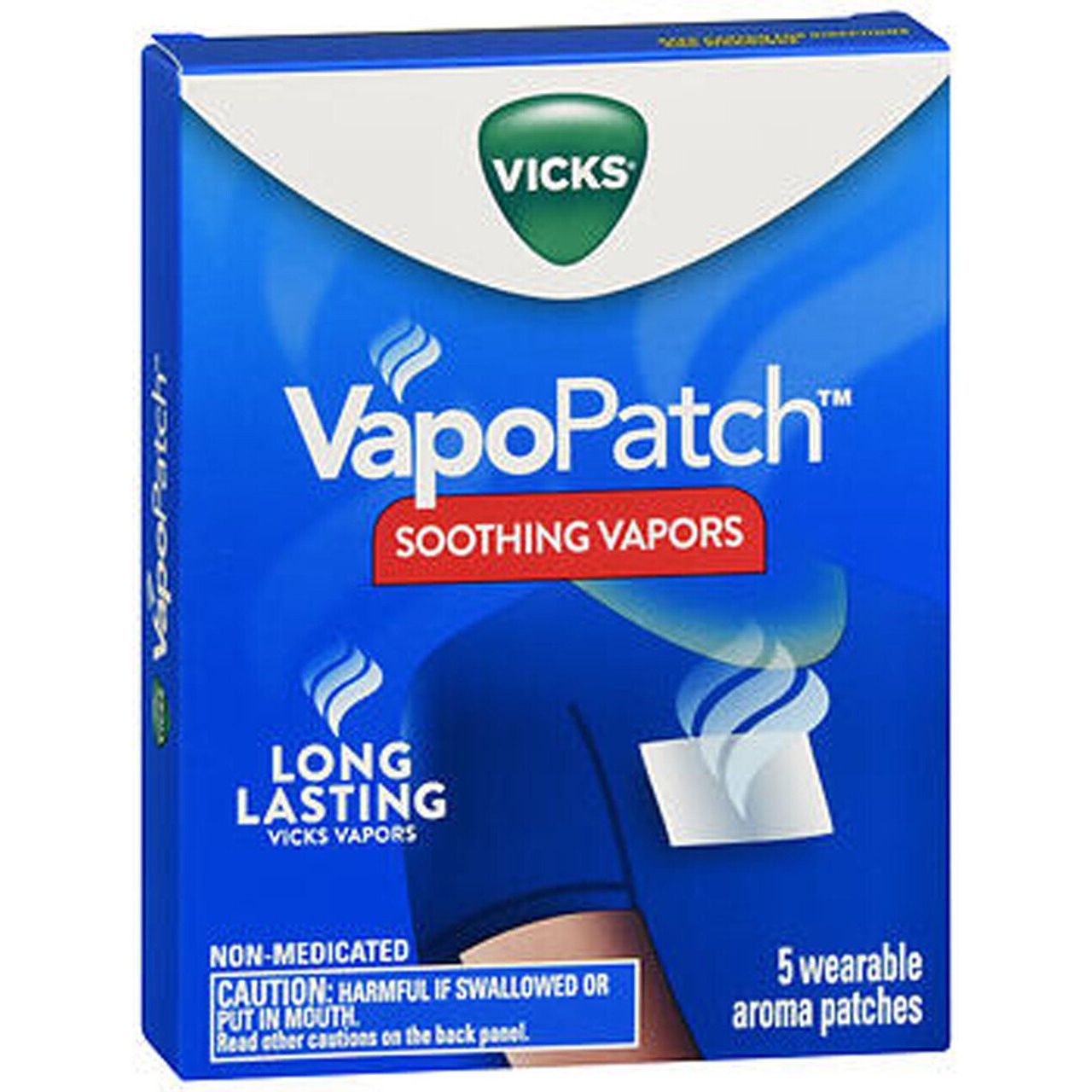 Vicks VapoPatch Vapores Calmantes No Medicados - Paquete de 5