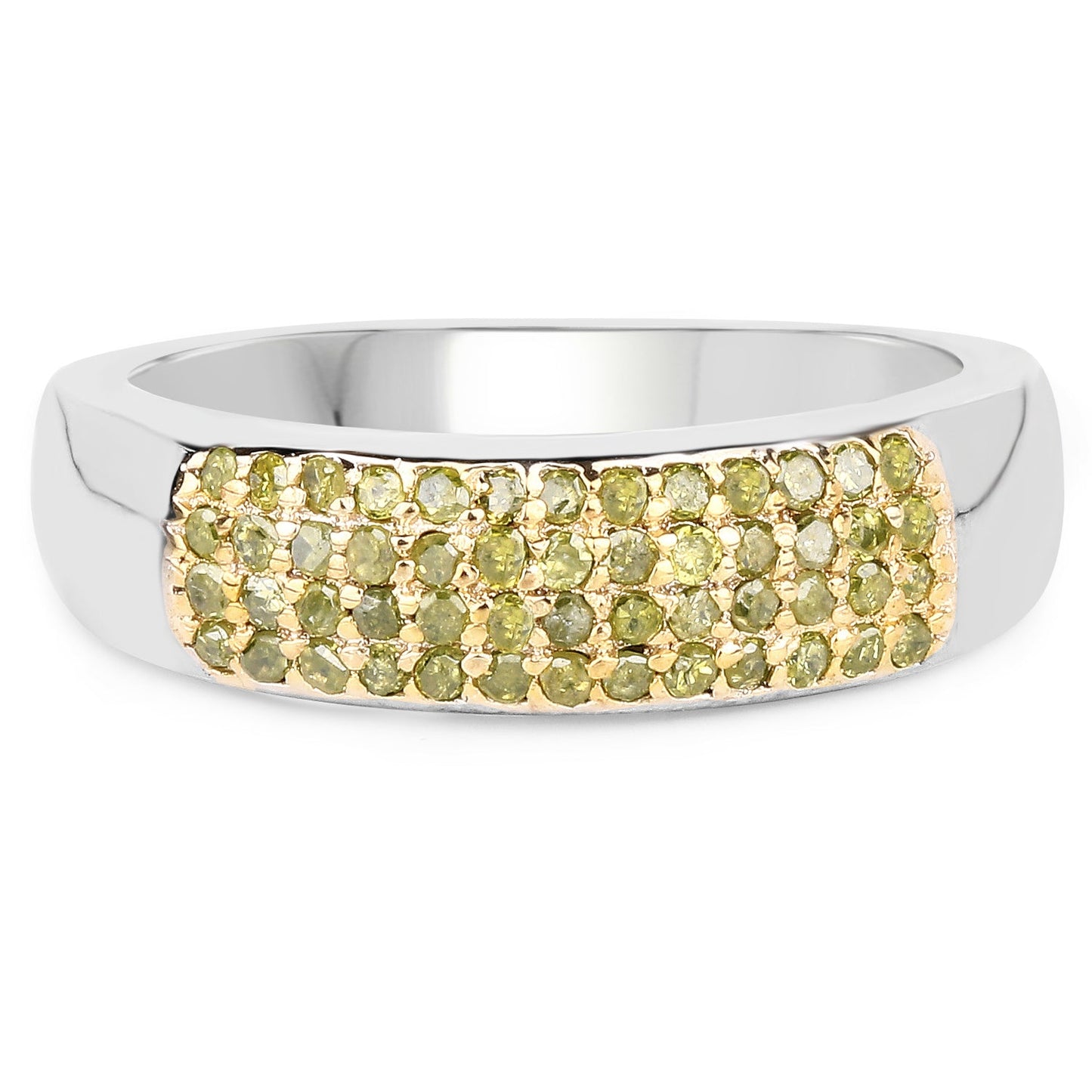 0.22 Carat Genuine Yellow Diamond Sterling Silver Engagement Ring