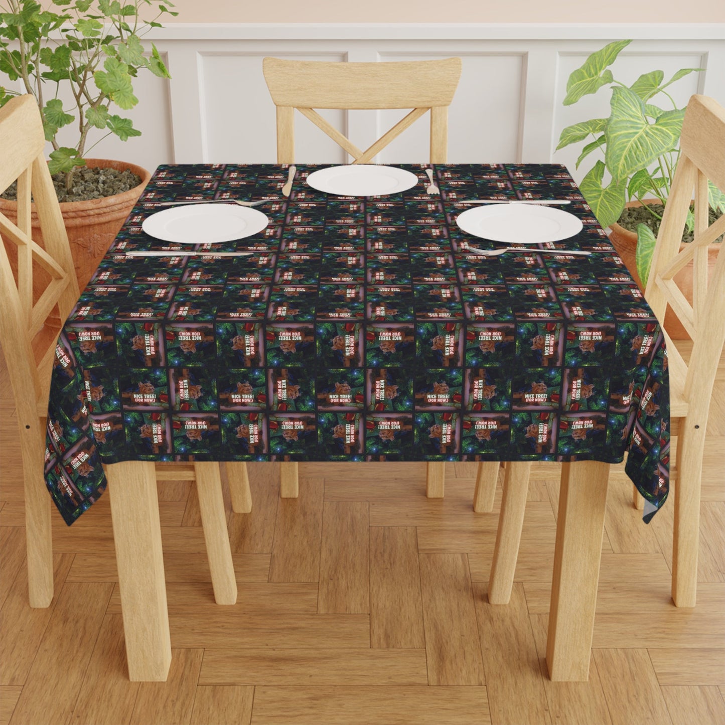 Charming Holiday Tree Tablecloth for Festive Dining