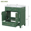30 inch uncovered bathroom vanity with soft closed door, limited to solid wood frame bathroom storage cabinet green - Korvel