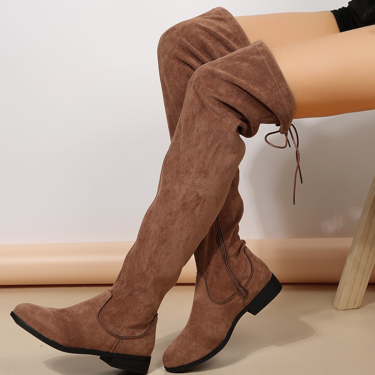 Bottes Martin hautes à enfiler grande taille pour femmes