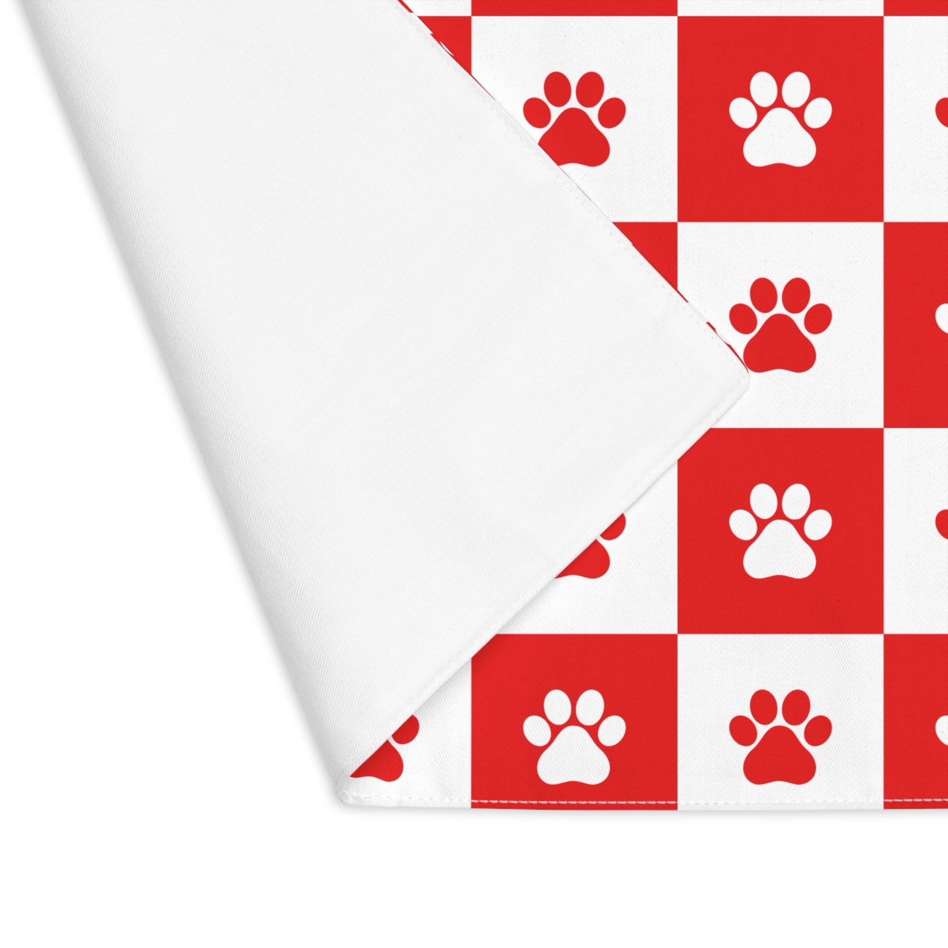 Festive Red & White Paws Dining Placemat - 1pc - Korvel