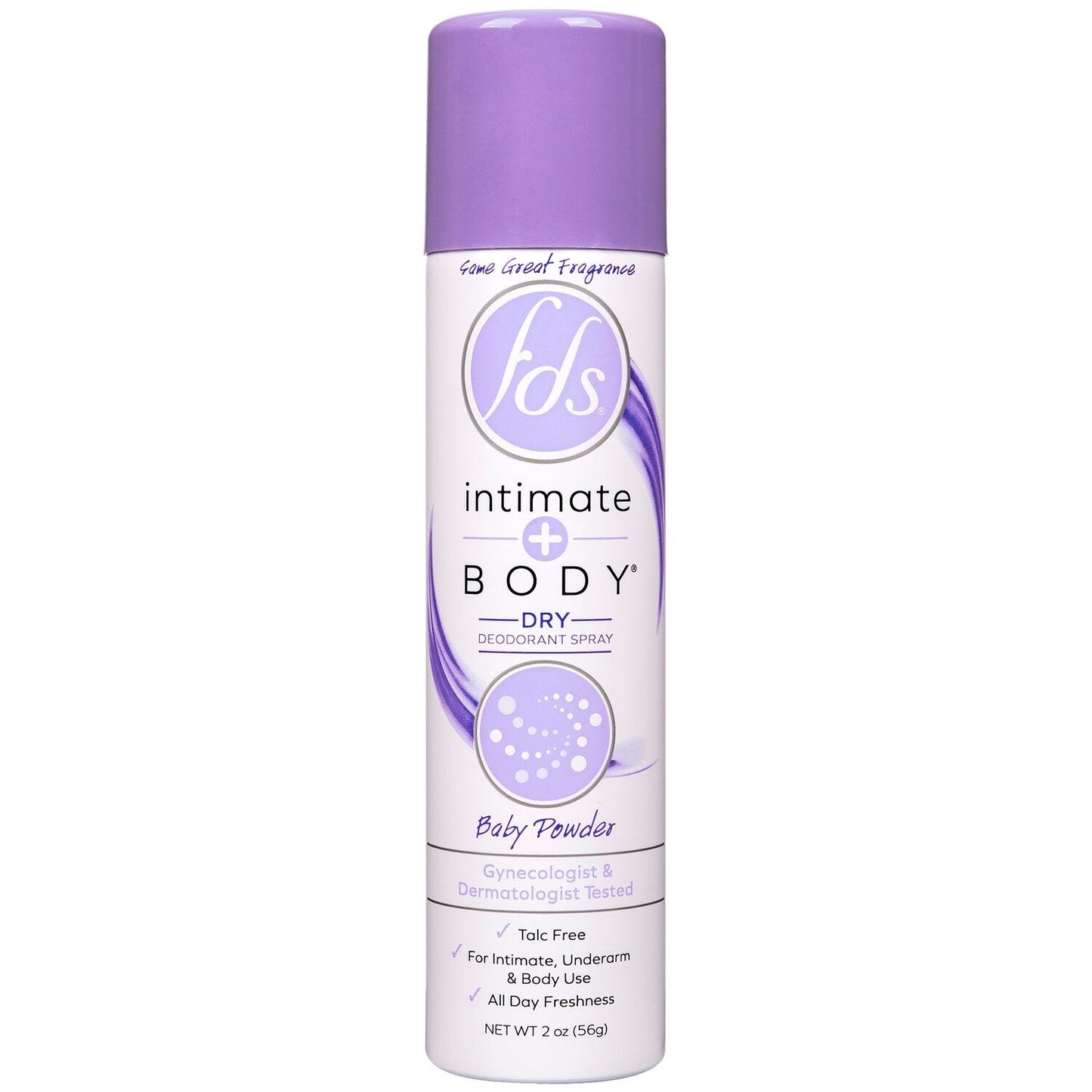 FDS Feminine Deodorant Spray - Baby Powder Scent, 2 Oz