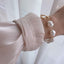 Handmade Imitation Pearl Gold Link Chain Bracelet