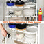2-Tier Under Sink Organizer - Adjustable Kitchenware Storage Rack