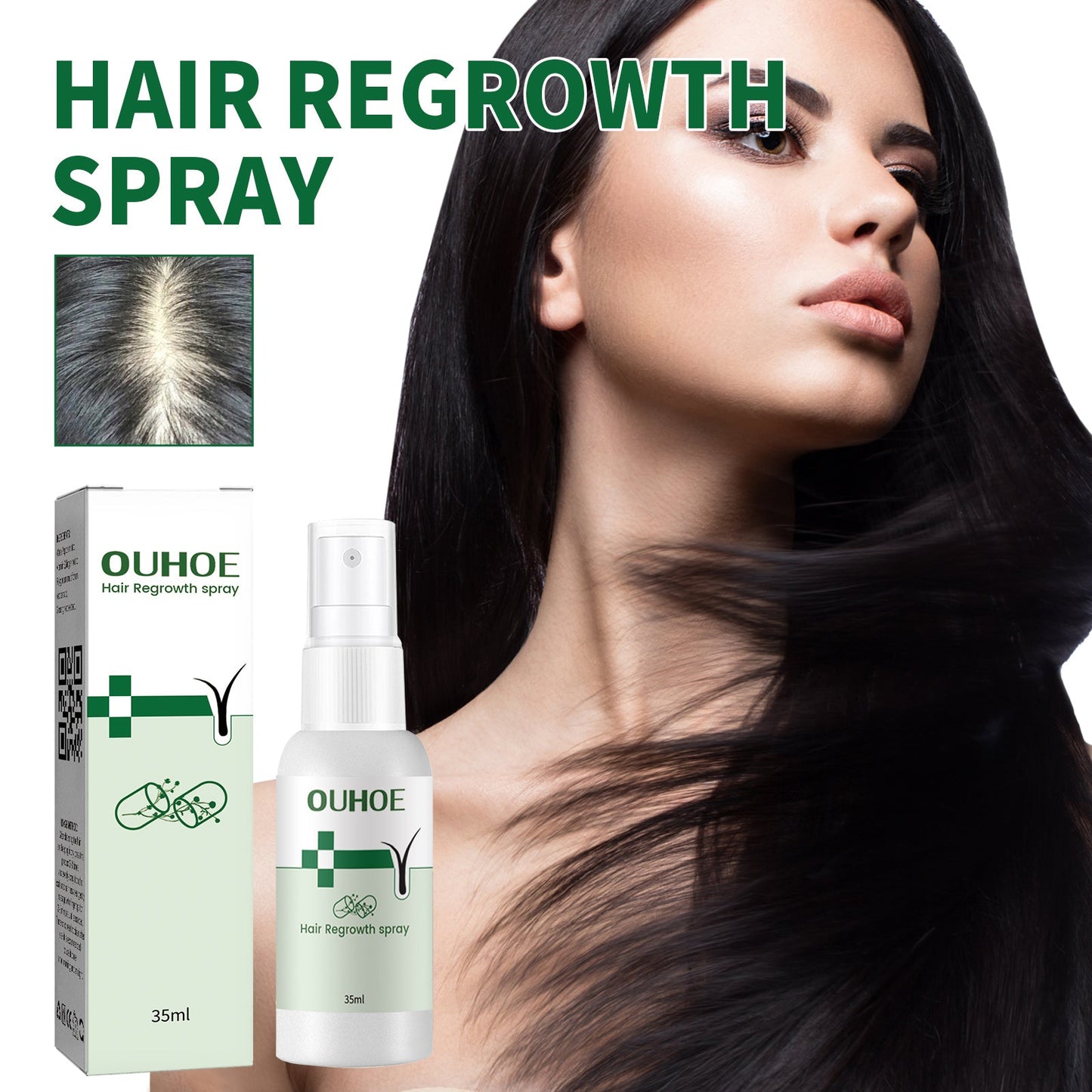 Hair Growth Spray, Thickening Preventing Loss And Repairing Hair Follicle Damage Dry And Frizzy Hair Spray - Korvel