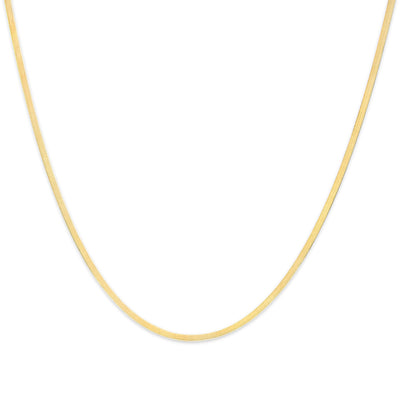 Collier en Chaîne Herringbone Unisexe en Or Jaune 14K - 18"