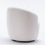 Teddy Fabric Swivel Accent Armchair Barrel Chair With Black Powder Coating Metal Ring Ivory White - Korvel