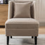 Velvet Upholstered Accent Chair with Cream Piping, Tan and Cream - Korvel