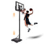 Basketball Hoop Basketball System 4.76-10ft Height Adjustable with 4 Basketball, Net Pocket, Inflator Set - Korvel