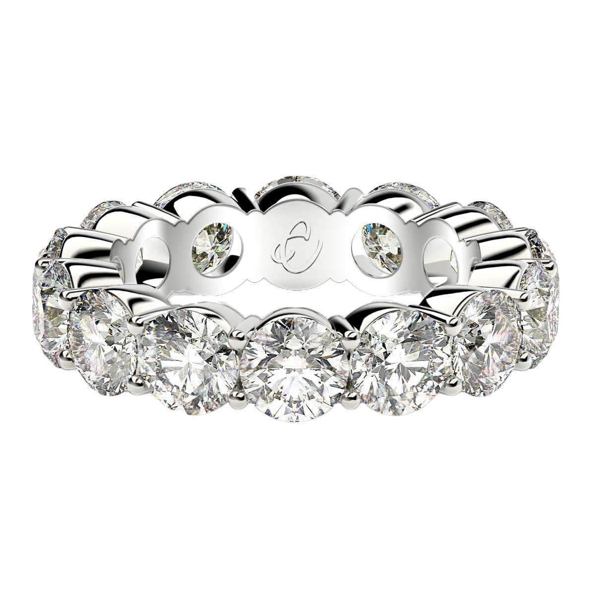 Bague Eternité en Diamant Lab Grown Taille Ronde en Or Blanc 14k