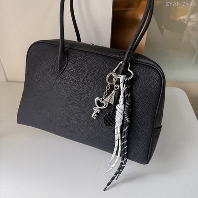 Miu Style Bag Charm Couple Edition Billiard Black 8 Decorative Chain Korean INS Alloy Badminton Climbing Keychain - Korvel