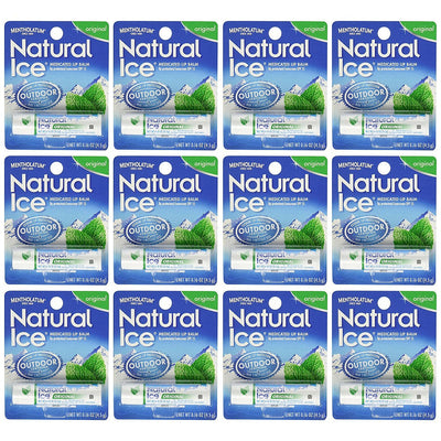 Mentholatum Natural Ice Original SPF 15 Lip Balm – 12 Count Pack