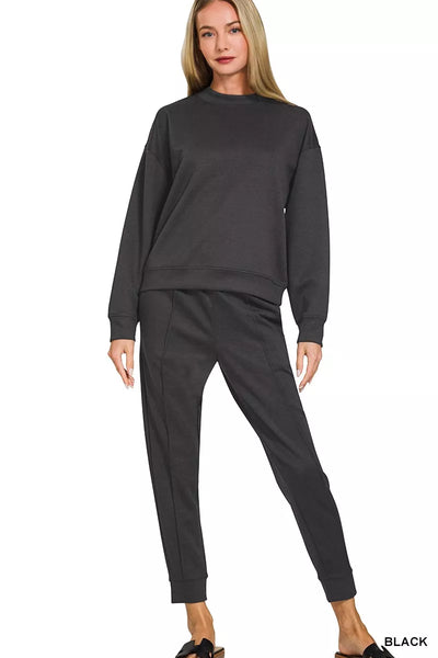 Ensemble Sweatshirt à Col Montant et Joggers Zenana