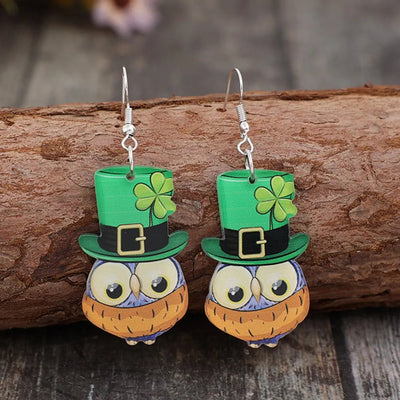 Boucles d'oreilles pendantes en acrylique Hibou