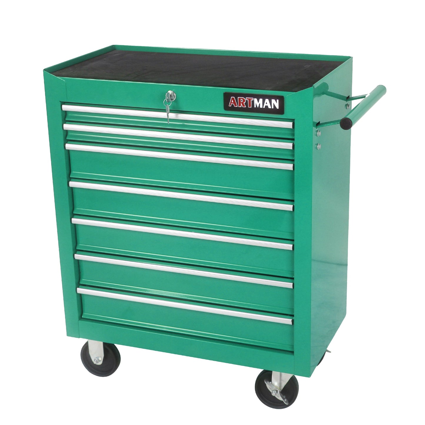 7 DRAWERS MULTIFUNCTIONAL TOOL CART WITH WHEELS-GREEN - Korvel