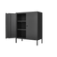 Elegant Black Kitchen Buffet Server Table with Doors