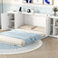 Lit Murphy Queen Size avec étagères et ports USB - Blanc